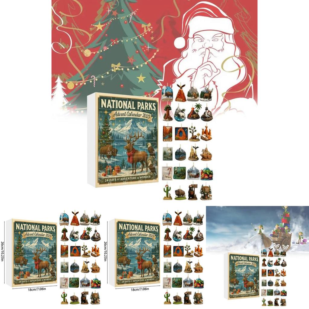 National Parks Christmas Countdown Calendar With Nature Theme For Family And Friends Celebration