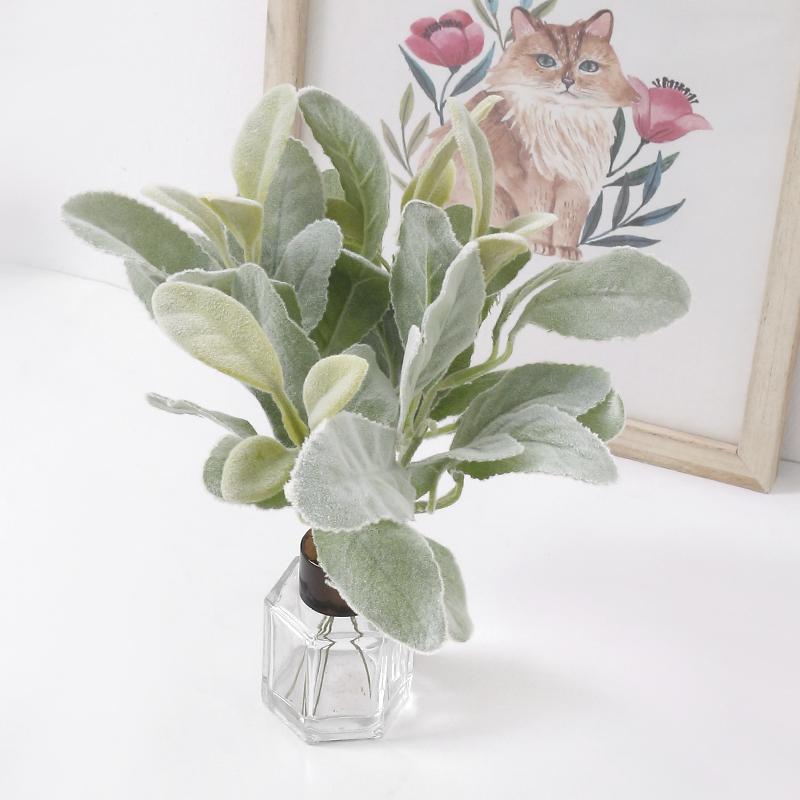 

5/10Pcs Artificial Snowflake Velvet Green Leaves For Christmas Tree Wreaths Table Wedding Decor Winter Holidays Home Room Decor 5Pcs зелёный