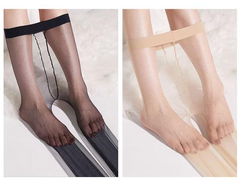 

Надтонкі безшовні чорні панчохи: Сексуальні колготки з основної пряжі з невидимою однолінійною ласткою для жінок One Size