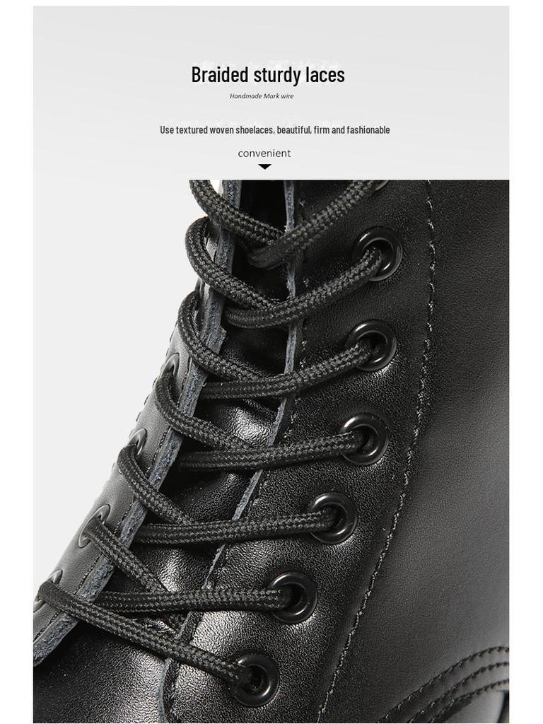 Chelsea High-Top Retro Martin Boots - Genuine Leather, British Style, Spring & Autumn 2024 Collection for Couples.