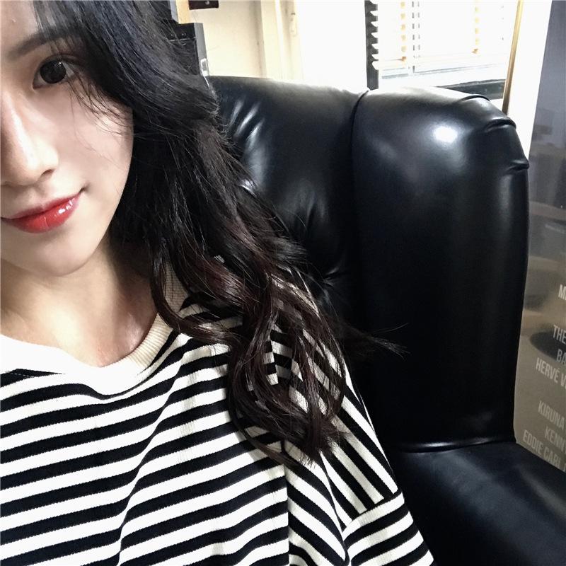 2025 Women's Korean Style Color Block Retro Stripe Hoodie - Spring/Autumn Casual Loose Fit