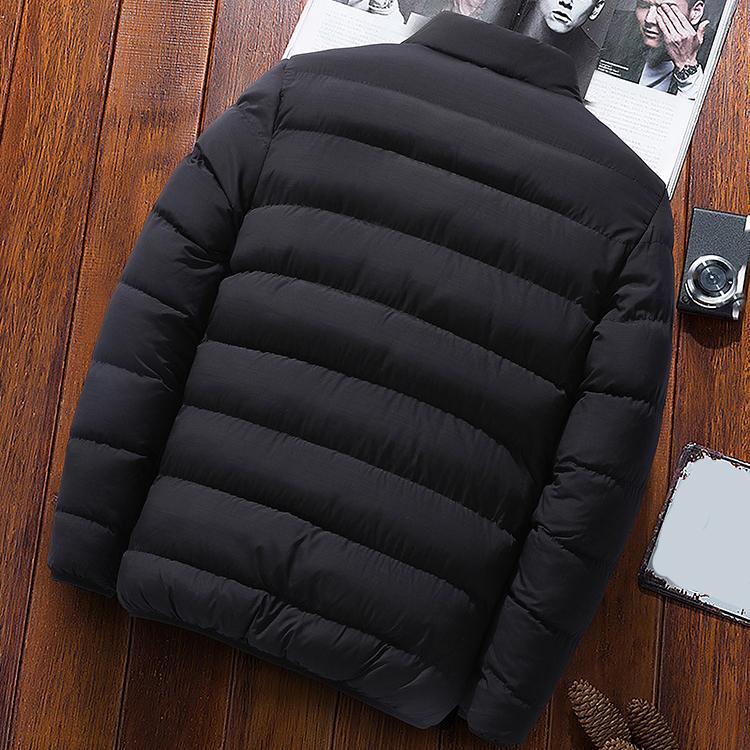 Men's Collar Winter Thick Coat Fashion Business Casual Zipper Jacket