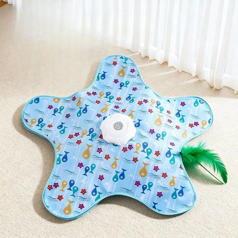 Cat hunting cage cat toy automatic rotating disc cat teaser pet game cover for cats interactive toy Blue hunting cover