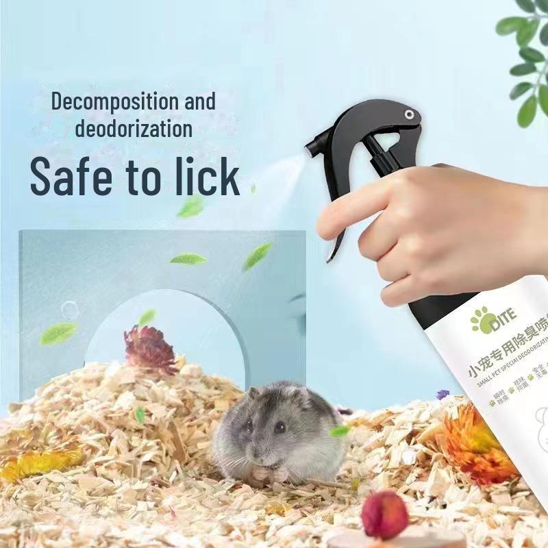 Antibacterial Deodorant Spray for Hamster, Guinea Pig, and Rabbit Cages – Neutralizes Urine Odor and Freshens Sawdust