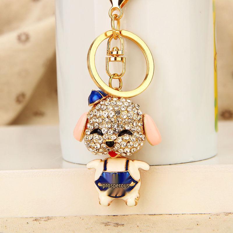 Exquisite Rhinestone Bear Keychain Pendant for Women - Cute Gift for Bag Accessory