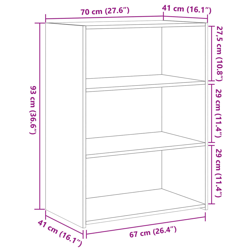 Sideboard Sonoma Oak 70 x 41 x 93 cm Particleboard