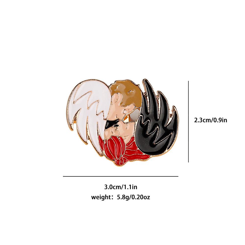 Greek Mythology Angel & Devil Brooch - Fallen Angel Satan Metal Badge