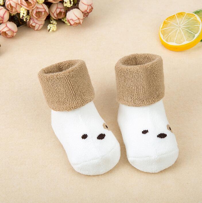 21 Color Baby Socks Boy Girl Winter Cute Bear Puppy Newborn Kids Children Infant Toddler Terry Warm Slipper Striped Star Dot