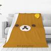 Rilakkuma Cartoon Soft Warm Blanket Decorative Plush Throw Blanket Novelty Living Room Flannel Bedspread Sofa Bed Cover