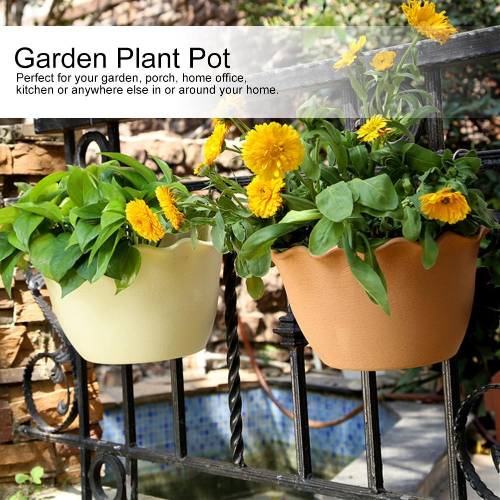 Flower Pot, Garden Planter Floral Container Wall Mounted Planter Vase Pot Portable Flower Vase Container with Tray   Flowers Planter for Garde