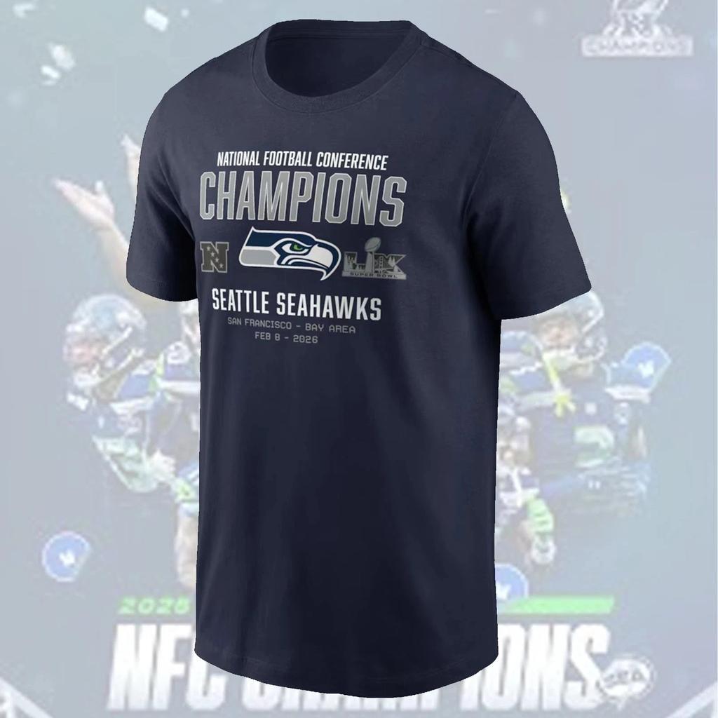 Seattle Seahawk 2025 AFC Champions Team Nation Shirt For Fans