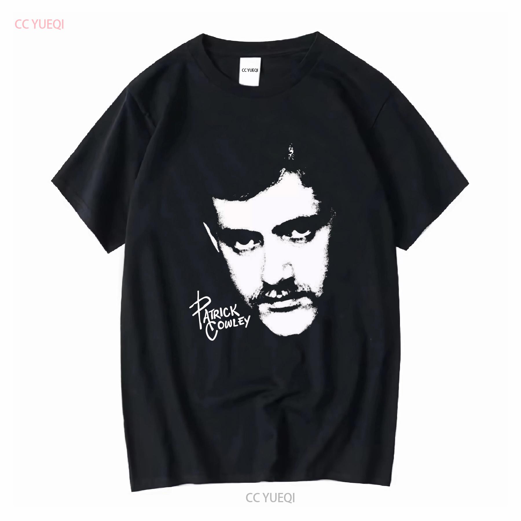 

Signature Patrick Cowley T Shirt Black long or short sleeves vintage Washed streetwear fashion Breathable Casual Versatile Soft L
