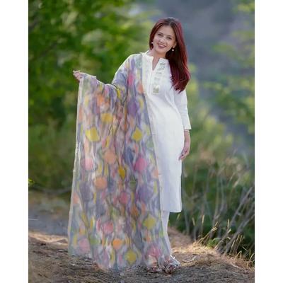 Bollywood Beautiful Kurti Pant Dupatta Women's Designer Top Tunic Kurta Set