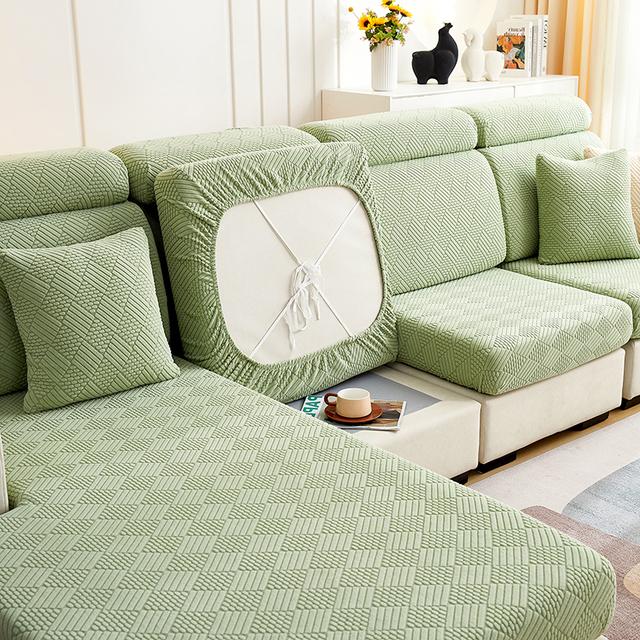 Funda de Cojín Jacquard para Asiento de Sofá para Sala de Estar Mascotas Niños Alfombrilla Funda para Silla de Comedor Funda Elástica Extraíble para Muebles