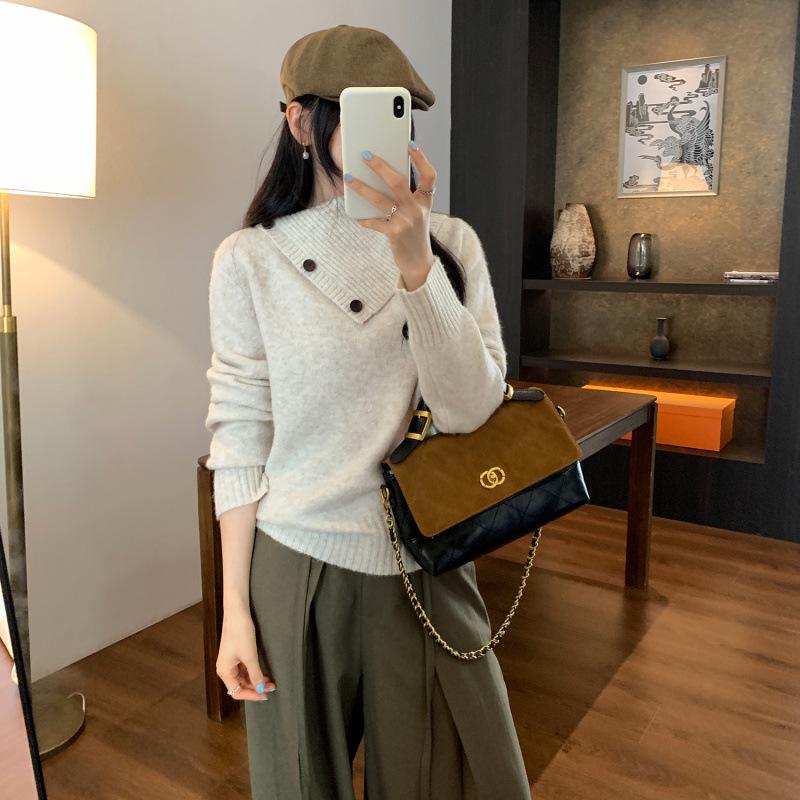 Women's Wool Turtleneck Knit Sweater, Long Sleeve, Autumn/Winter 2026, New Arrival