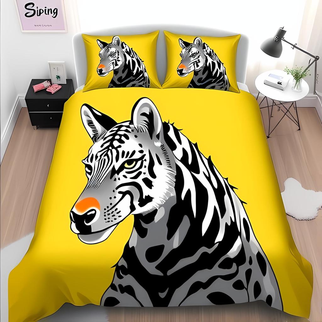 Comforter Whimsical Zebra Print White Playful Bedroom Suitable Children Boys And Girls Warm And Comfortable