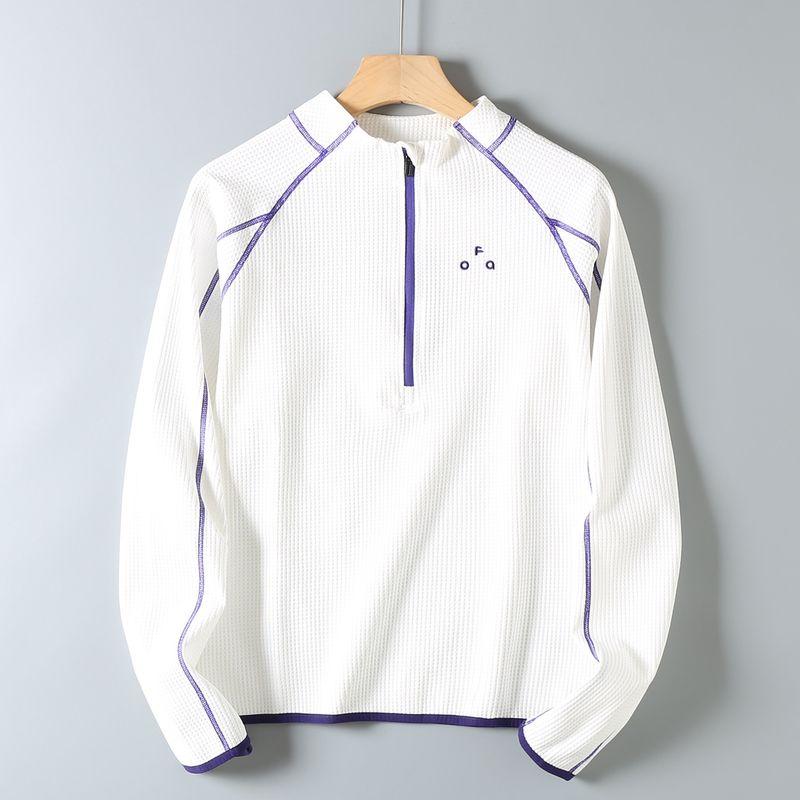 Original Factory Surplus Outdoor Mountain-Style Couple's Half-Zip Design Color-Blocked Contrast Stitching Sports Long-Sleeve Base Layer T-Shirt