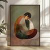 Abstract Woman Art Print Poster Mid-Century Modern Geometric Portrait Wall Art Prints Home Decor Wall Art Canvas Painting