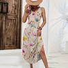 Women Sleeveless Floral Print Maxi Dress Casual Loose Fit Long Sundress Summer Lightweight Tank Style Beach Outfit