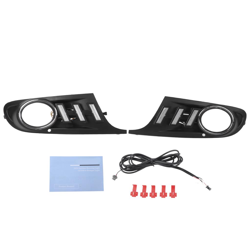 Pair Car Daytime Running Light Front Bumper LED Turn Signal Fog Lamp 3 Colors Replacement for MK6 2009‑2013