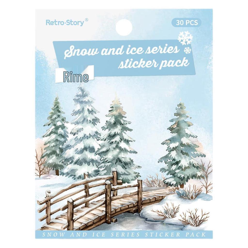 Winter Schnee DIY Collage Aufkleber - Weihnachten Journal Pack