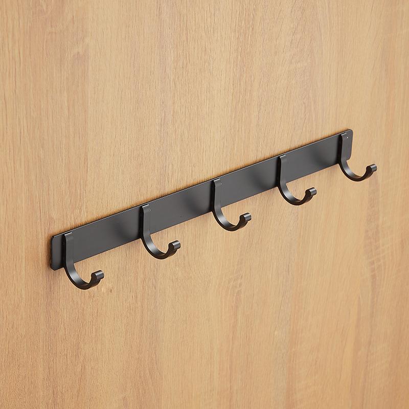 No-perforated Door Rear Hook Hanging Hanger Space Aluminum Bathroom Coat Hook Bathroom Towel Hook Row Hook Door Hanger