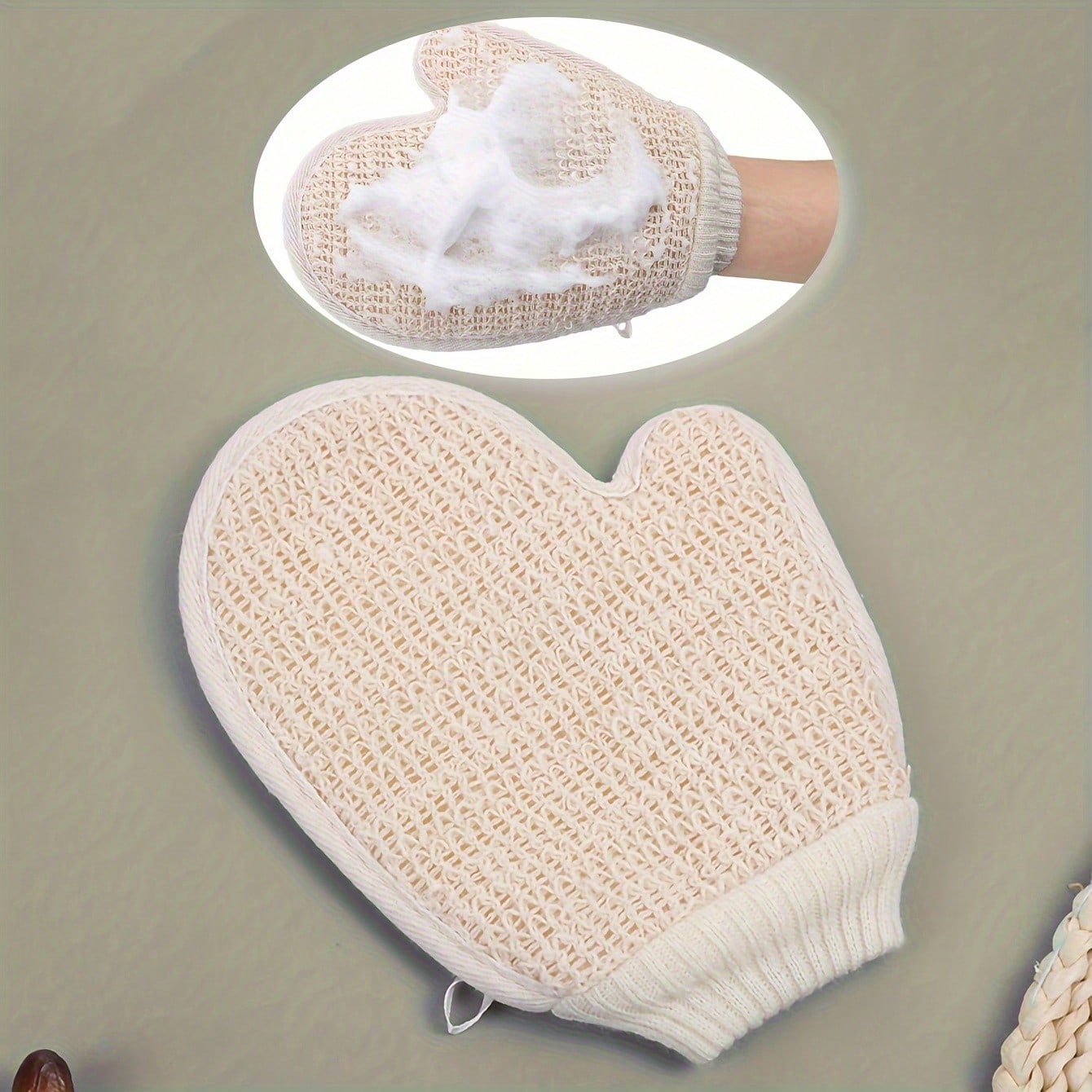 

1 Piece Of Cotton And Linen Material Shower Gloves, Double-Sided Mud And Ash Scrubbing Household Cleaning And Scrubbing Towels, Body Cleansing Tool