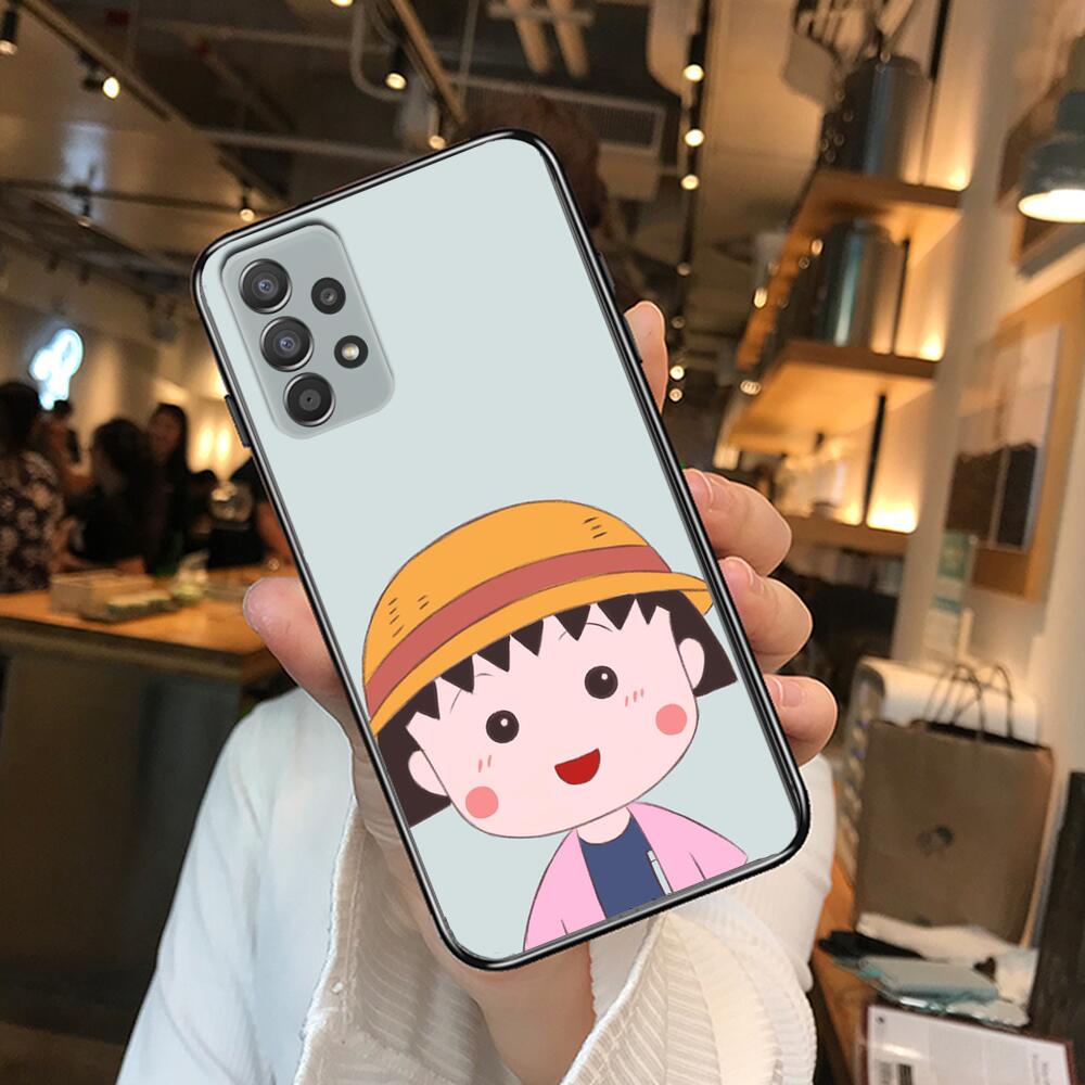 

TOPLBPCS Chibi Maruko Phone Case Hull For Samsung Galaxy A70 A50 A51 A71 A52 A40 A30 A31 A90 A20E 5G a20s Black Shell Art Cell C Galaxy A21S