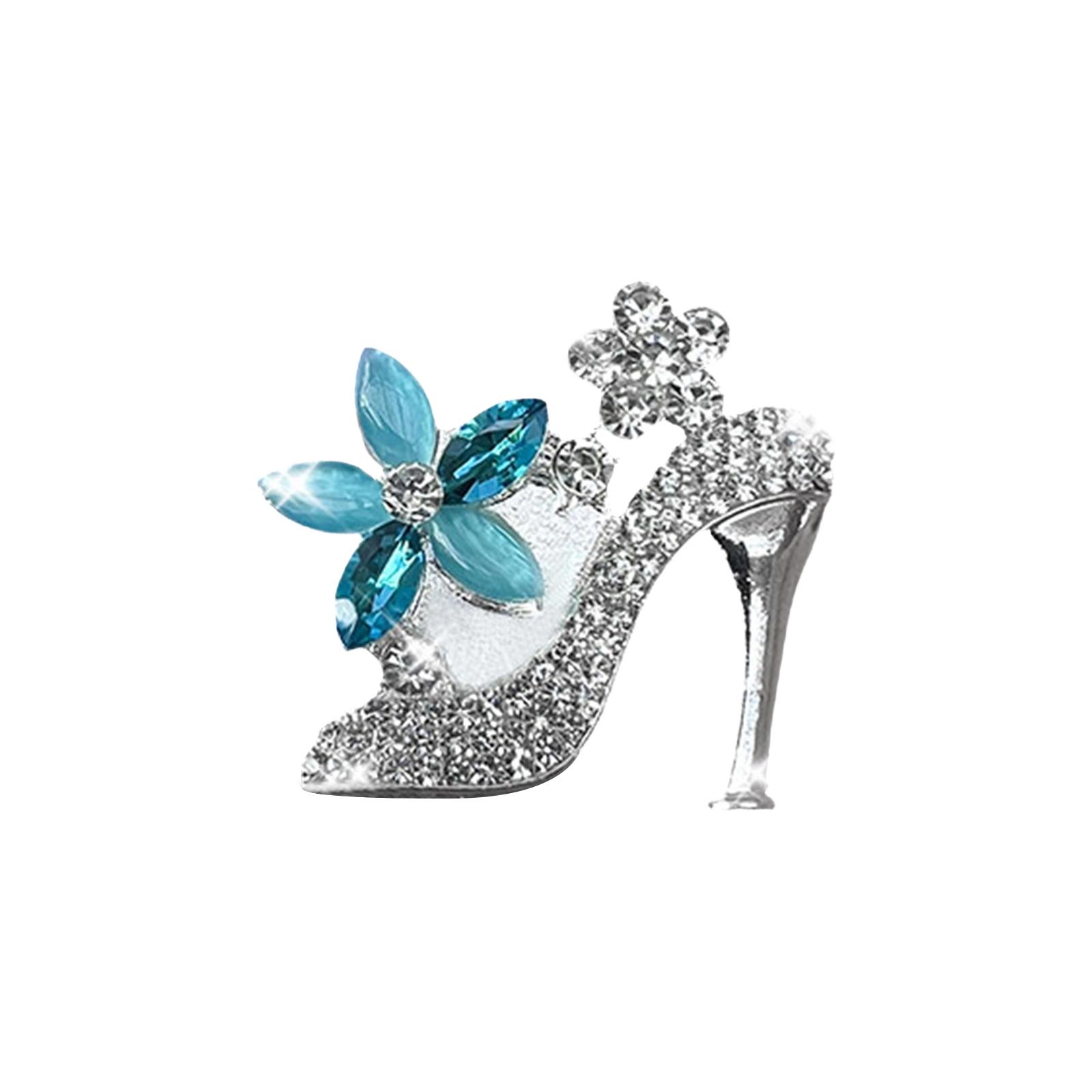 

Sparkly High Heel Car Clip – Rhinestone-Encrusted Freshener & Bling Car Interior Decor One Size синий