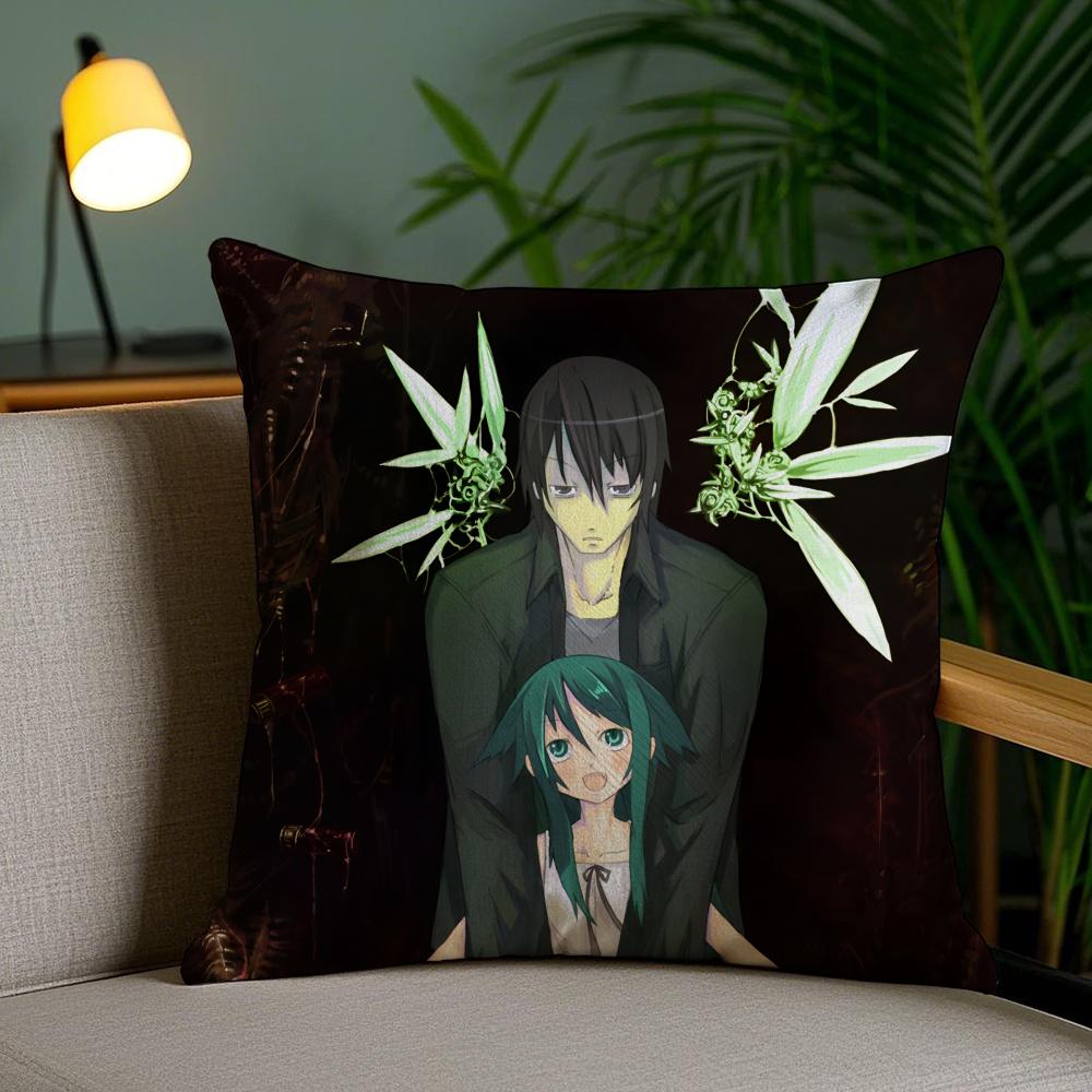 Animethe Song Of S-Saya Cushion Cover Plush Fabric Soft Double-Sided Printed Sofa Pillow Case Colorfast Home Decor Gift