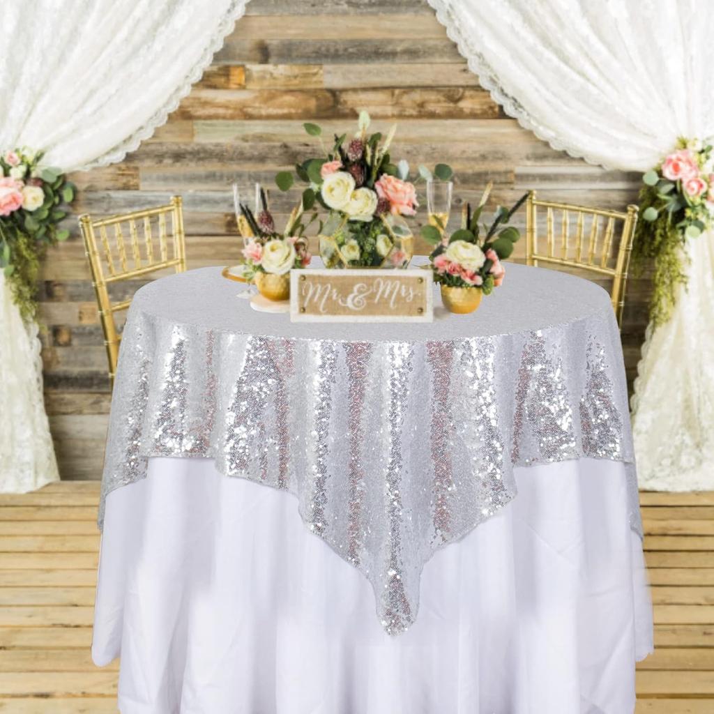 Sequin Table Cloth Shiny Glitter Tablecloth Birthday Wedding Baby Shower Party Christmas Home Sparkling Table Decoration
