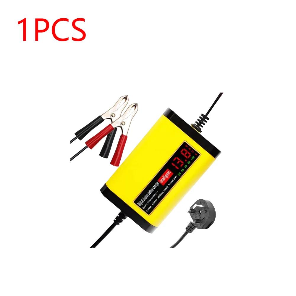 6-1PCS 12V Car Battery Charger 220V 110V LED Display Short Circuit Protection Power Charger Car Charger for Motorcycle EU/US/UK