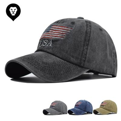 Hat Washed Old Flag Baseball Cap Classic USA Cotton Hat