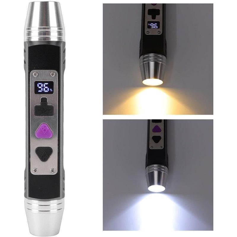 SHGO-USB Rechargeable Dual Light Jade Appraisal Flashlight, LED Gem Identification Torch Tester Lamp,For Jewelry, Beeswax