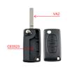 3 Düğme Giriş Yedek Çevirme Katlanır Kesilmemiş Araba Anahtarı Kabuk Citroen C2 C3 C4 C5 C6 için Fit
