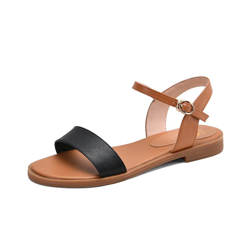 

Жіноче взуття Meotina Босоніжки на плоскій підошві Натуральна натуральна шкіра Взуття на квадратному каблуці Босоніжки з коров’ячої шкіри Жіночі 2020 Великий розмір 43 34 чорний