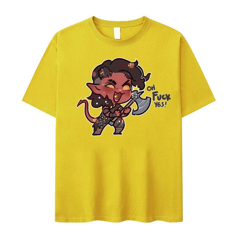 T-shirt Graphique Drôle Karlach Baldur's Gate 3 Hommes Femmes Mode Col Rond Manches Courtes T-shirts Décontracté 100% Coton T-shirt Surdimensionné