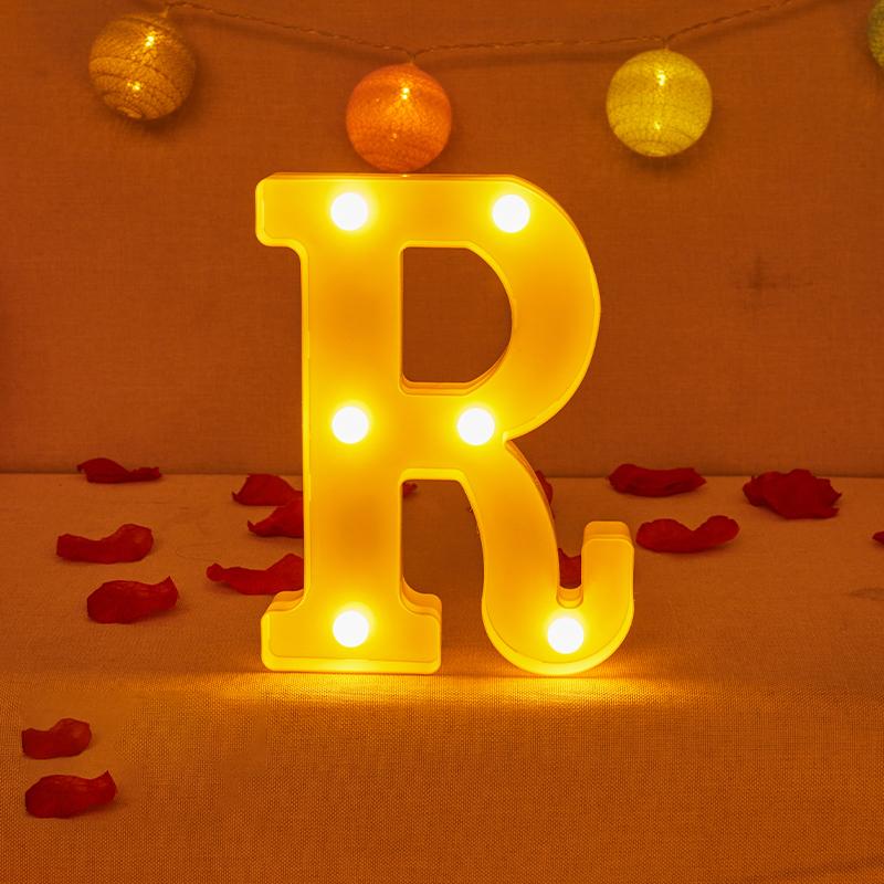 Alphabet Letter LED Lights Luminous Number Lamp Decor Battery Night Light for Home Wedding Birthday Christmas Party Decoration KTY