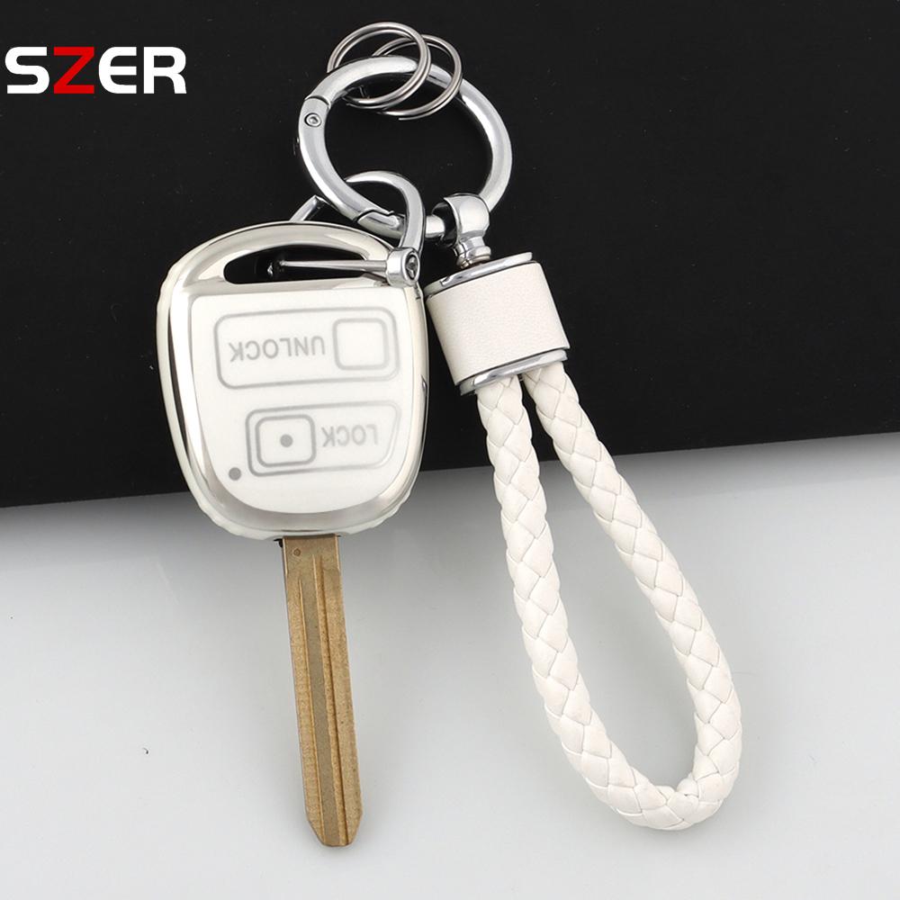 Tpu Car Key Case Cover Shell Fob For Toyota Yaris Rav4 Passo Avensis Corolla Tacoma Toy40 Toy43 Toy47 Toy48 Accessories Keychain