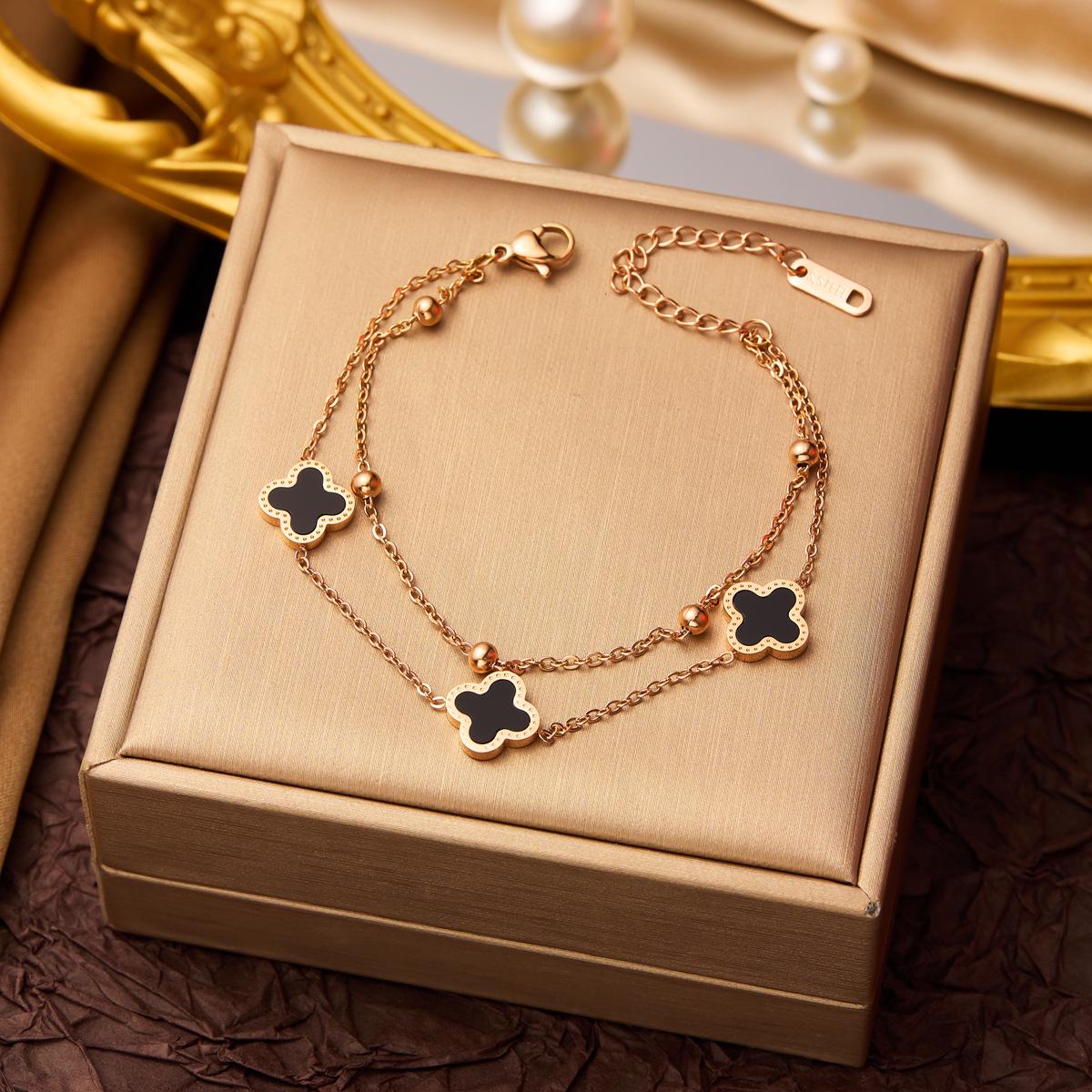 

Новый модный браслет из титановой стали с невыцветающим покрытием для женщин - Универсальные тренды европейского стиля