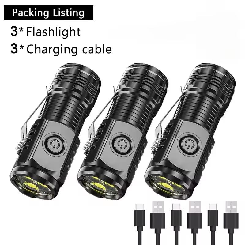 High Quality LED Flashlight 18350 Super Bright Torch Rechargeable USB Light Waterproof for Outdoors Hiking Camping Lantern