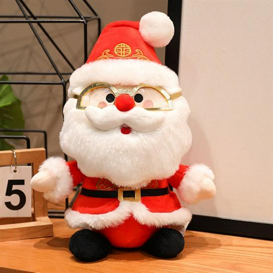 Santa Claus & Deer Plush Toy - Christmas Elk Doll Gift for Kids. Add Custom Logo.