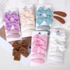 RAINBOW BOWS 4Pcs/Set Solid Bowknot BB Hair Clips Set for Girls New Handmade Hairpin Barrettes Headwear Kids Hair Accessories