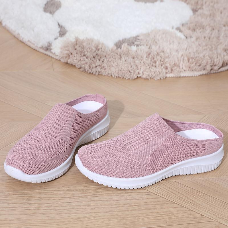 Leisure Ladies Single Shoes Middle-aged and Elderly Soft Bottom Baotou Half Slippers