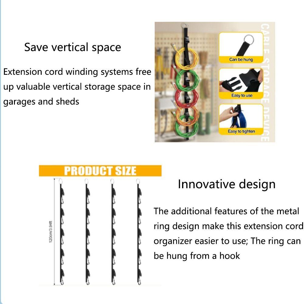 5 Loops Buckle Vertical Cord Holders Wall Hanging Cord Manageable Belt Cable Storage Straps  Hose