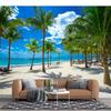 Beach Scene Wall Murals Sea And Beach Wallpaper Palm Tree Landscape Wall Papers Home Decor