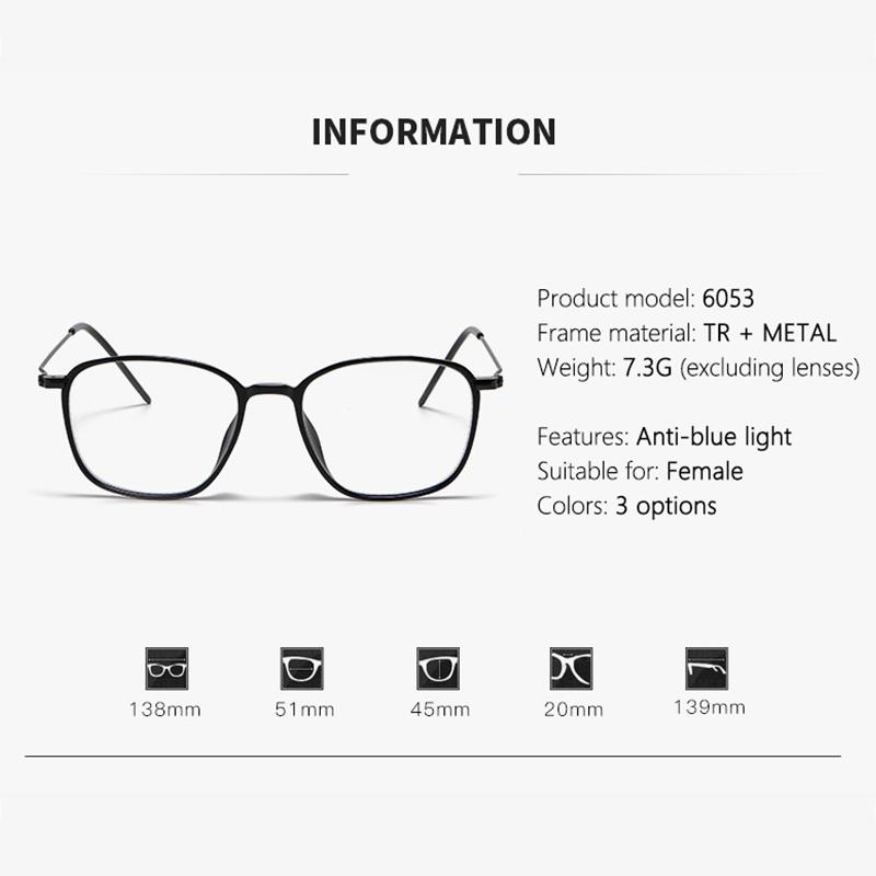 Photo-sensitive Anti-blue Light Men's Ultra-light Small-sized Near-sighted Glasses 6053