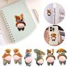 1/5Pair 3D Dog Stickers-Cute Puppy with Orange Outfit & Pastel Pink Background, Rubber Self-Adhesive Decals with Glitter Accents