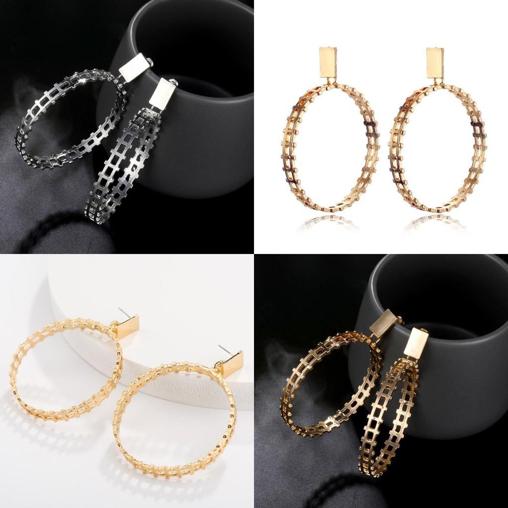 Stylish Gold Plated Geometric Earrings Trendy Street Style Must-have Jewelry