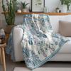 Bohemian Floral Embroidery Cotton Throw Blanket Bed Sofa Cover Decorative Cushion Soft Warm Throw Blanket